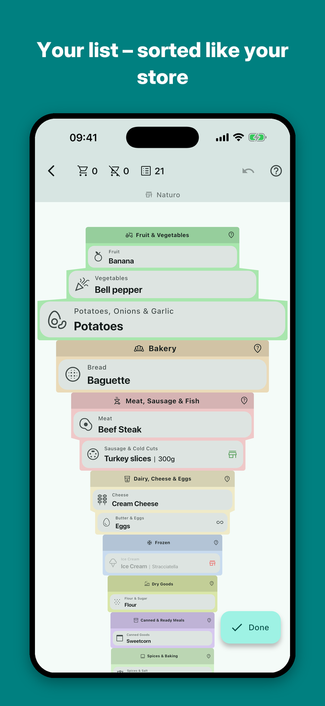 Aisly — Your list – sorted like your store