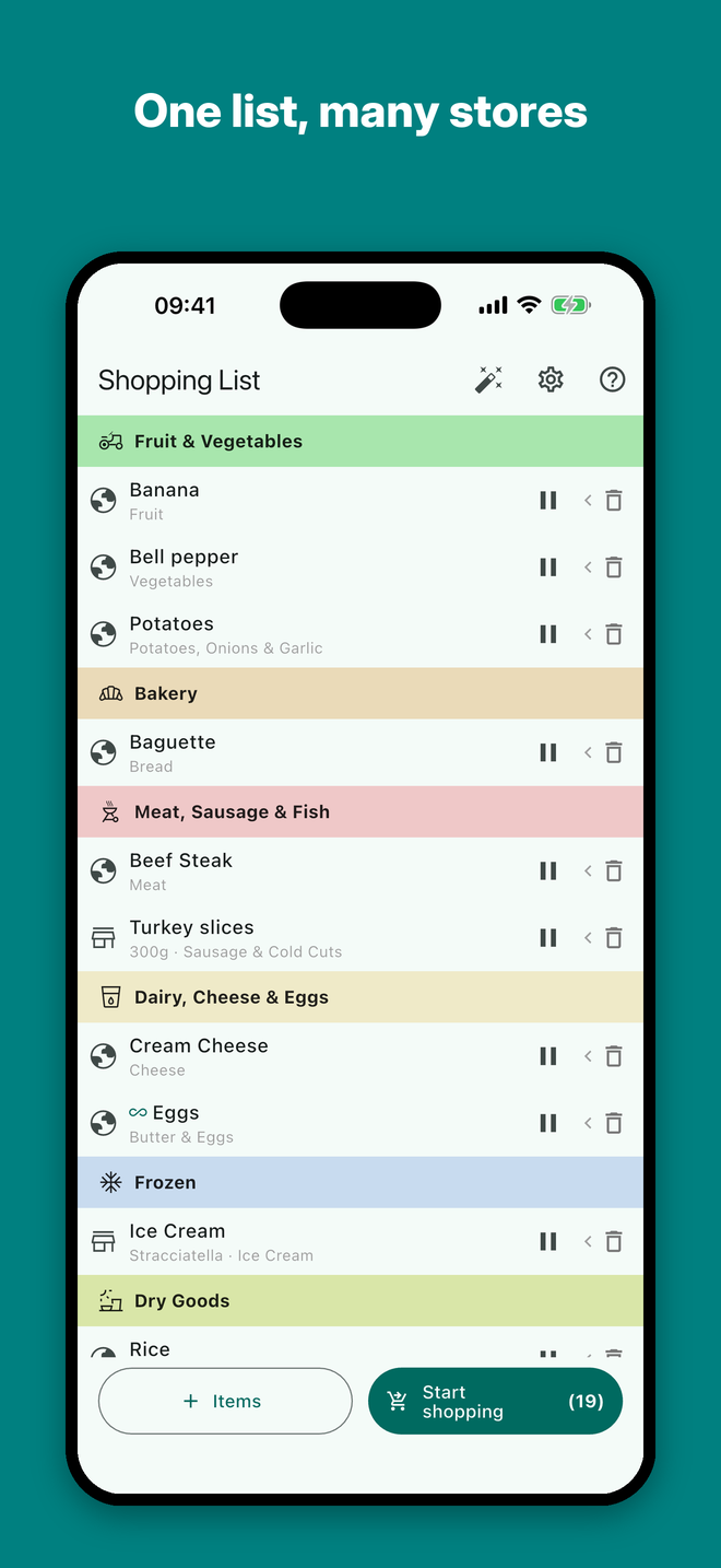 Aisly — One list, many stores