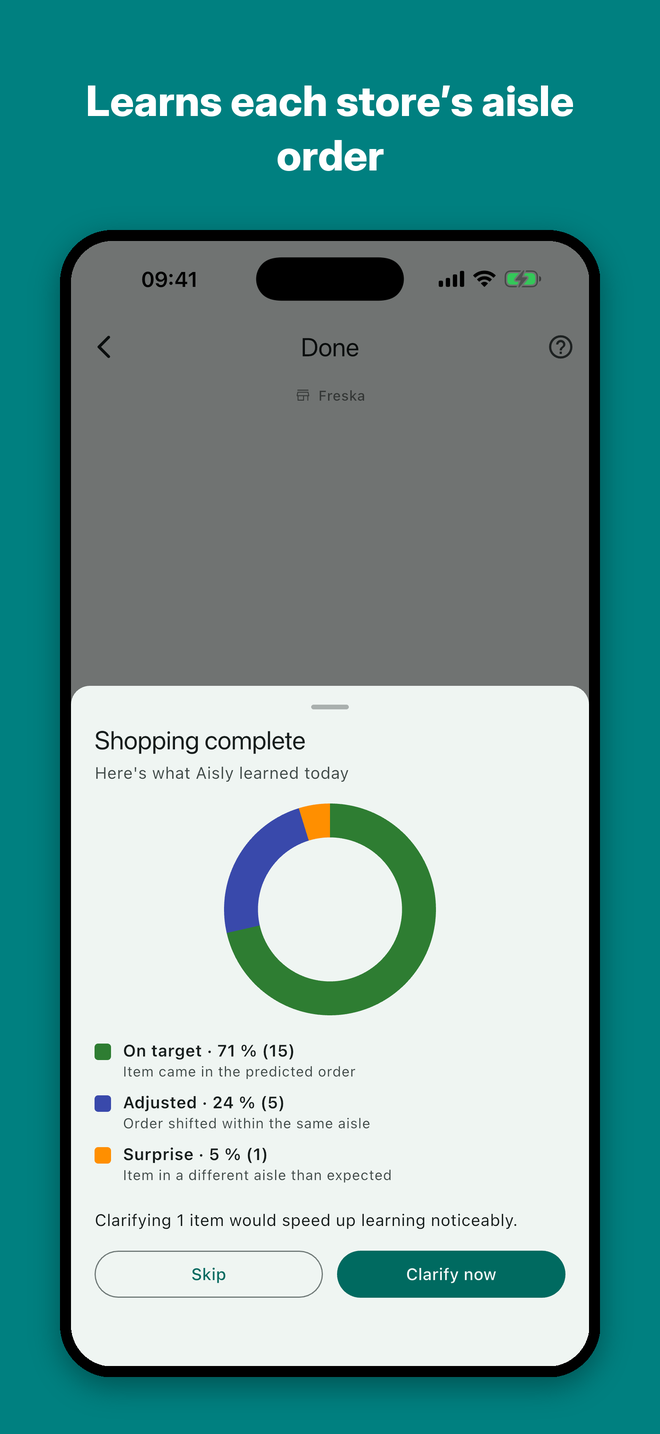 Aisly — Learns each store's aisle order