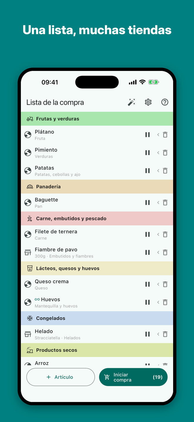 Aisly — Una lista, muchas tiendas